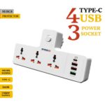 New 304PUC Speed-X Premium Portable Power Strip 3socket+3usb+1TYPE-C Port