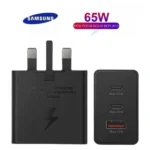 65w Samsung 3 Pin(Uk Pin) Adaptor Trio 2X Type-C ports & Usb-A Port