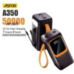 Aspor A350 22.5w 50000mah Fast Charging 7 Output With Built-in Flashlight Power Bank