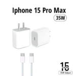 Iphone 15 Pro Max 2 Pin(US Pin) 35w Usb-C Power Adapter with C-to-C Cable
