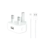 Iphone Usb 5w Adaptor 3 Pin(Uk Pin) with Lightning to Usb Cable