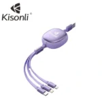 Kisonli 3-In-1 Micro USB Type-C and Iphone Charger Cable