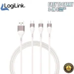 Logilink 3in1 USB to Micro/type C/iphone Nylon Data Cable Fast Charging