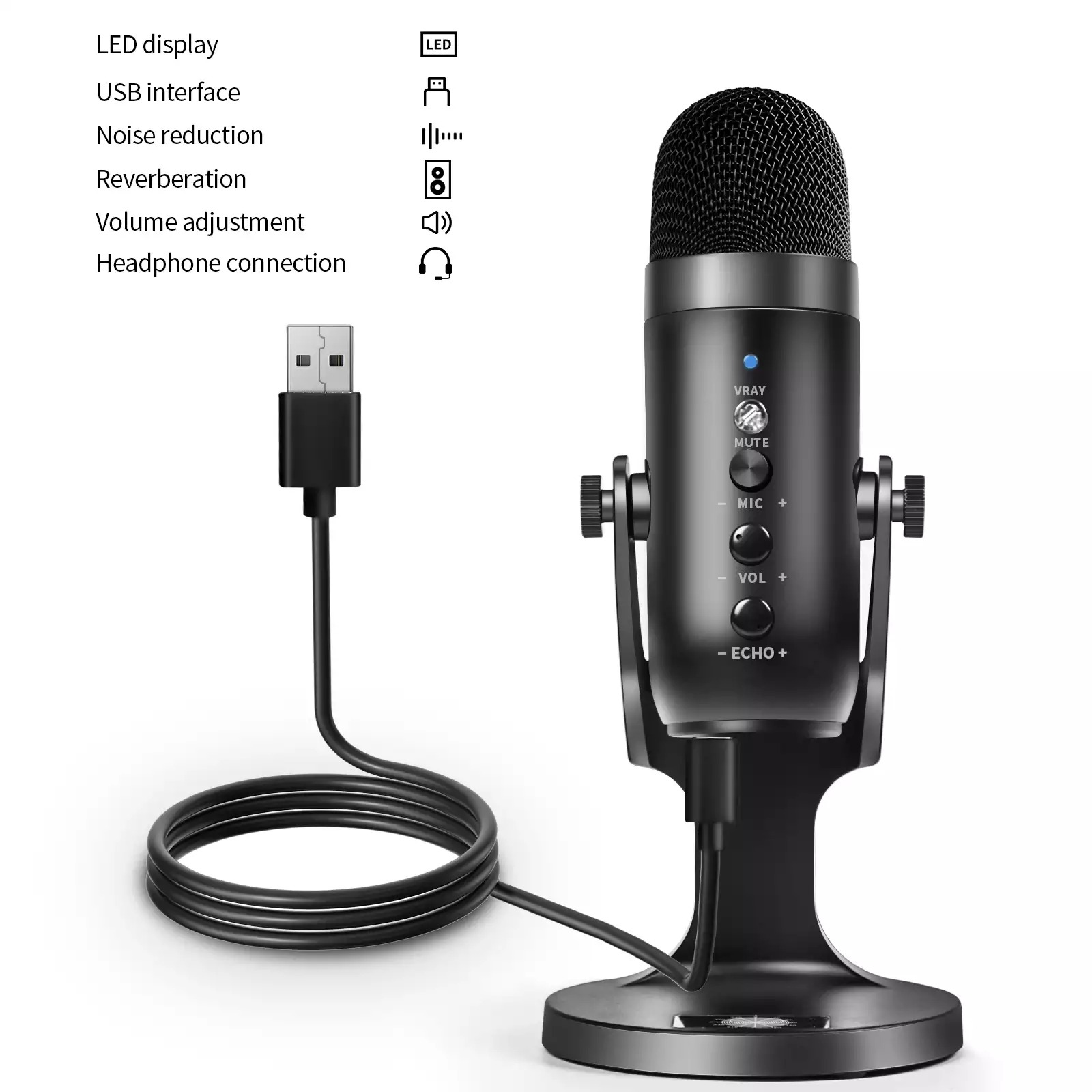 Jmary Mc-Pw8 Professional Usb Microphone For Podcasting With Noise Reduction - Image 1
