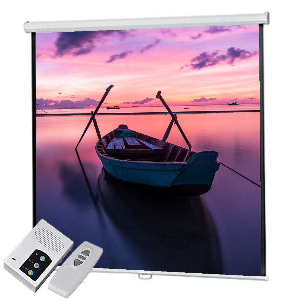 Projector Screen 72 Inch Electric Motorised 6x6 Feet 1:1MW Speed-X - Image 1