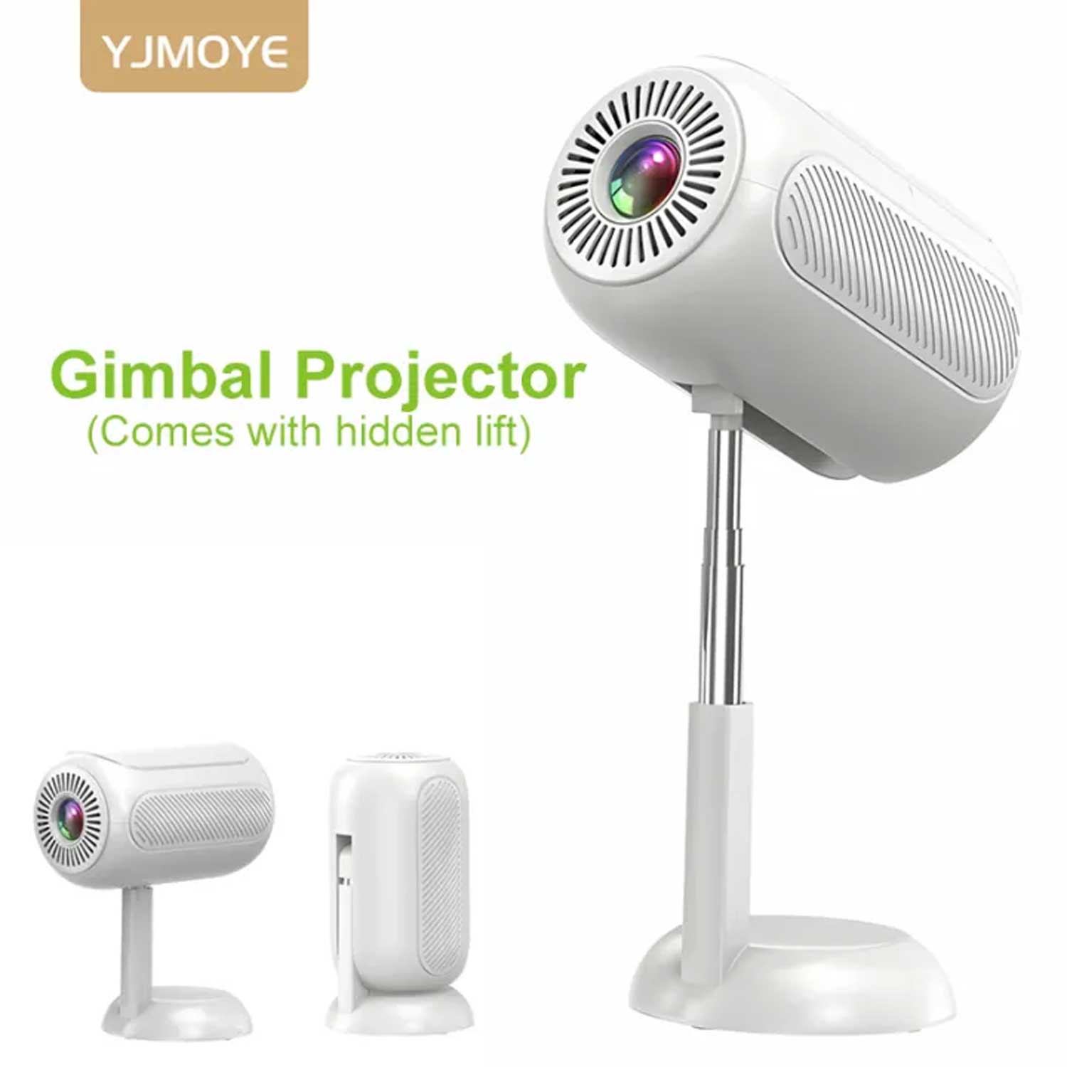TS-6 YJMOYE PORTABLE PROJECTOR 2GB+16GB ANDROID11.0 SMART HD 4K MINI PROJECTORS GIMBAL COMES WITH HIDDEN LIFT - Image 1